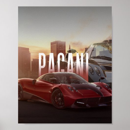Pagani-Supercars-Stadtbild Poster (Vorne)