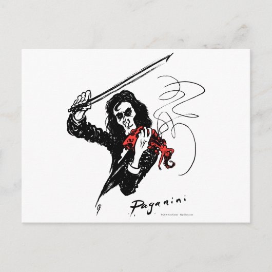 Paganini color3 b&w&red 300dpi postkarte (Vorderseite)