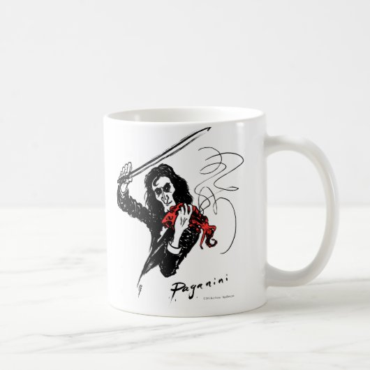 Paganini, das eine rote Violinen-Tasse spielt Kaffeetasse (Rechts)