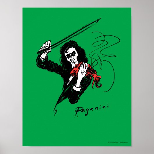 Paganini mit Geigenplakat 11"x14" Poster (Vorne)