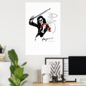 Paganini spielt rote Violine Poster (Heimbüro)