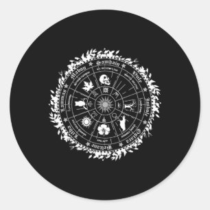 Paganrad des Jahres Hexe Wicca Happy Ostara Runder Aufkleber