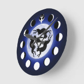 Pagan's Moon Goddess, Tinner's Rabbit Runde Wanduhr (Winkel)