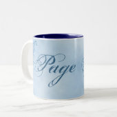 Page Boy Coffee Tasse - Klein: Sky Blue Elegance (Vorderseite Links)