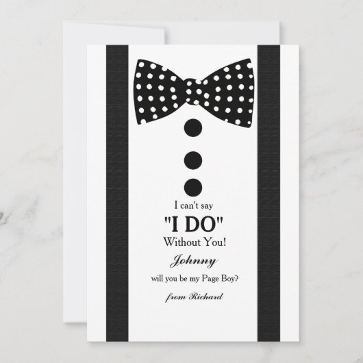 Page Boy Request Card Einladung (Vorderseite)