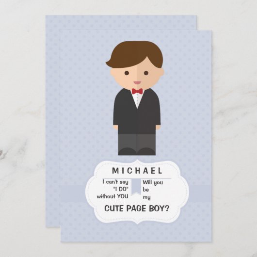 Page Boy Request Card Einladung (Vorne/Hinten)