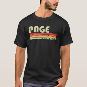 PAGE Name Personalisiert Retro Vintag 80er 90S Geb T-Shirt