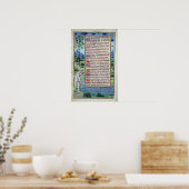 Page of Latin text with border Poster (Küche)