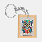 "Page Turner Owl" Schlüsselanhänger (Vorderseite links)