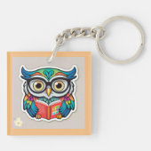 "Page Turner Owl" Schlüsselanhänger (Rückseite)