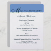 Pageant Awards Ball Programm in Champagne (Vorne/Hinten)