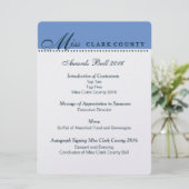 Pageant Awards Ball Programm in Champagne (Stehend Vorderseite)