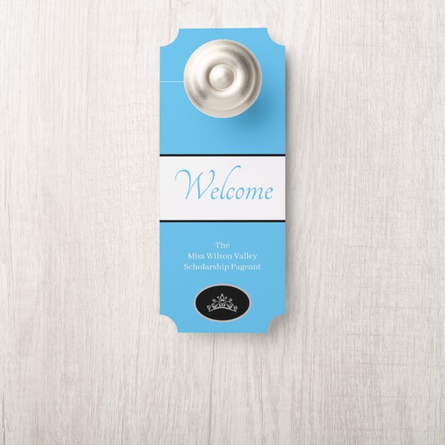 Pageant Crown Door Hanger Willkommen Individuelle  Türanhänger (Auf Knauf)