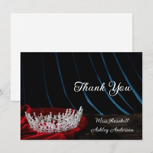 Pageant Crown Flat Danke Karte (Vorne/Hinten)