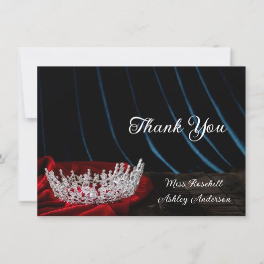 Pageant Crown Flat Danke Karte (Vorderseite)