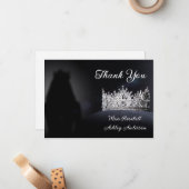 Pageant Crown Flat Danke Karte (Vorderseite/Rückseite Beispiel)