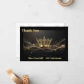 Pageant Crown Flat Danke Karte (Vorderseite/Rückseite Beispiel)