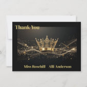 Pageant Crown Flat Danke Karte (Vorderseite)