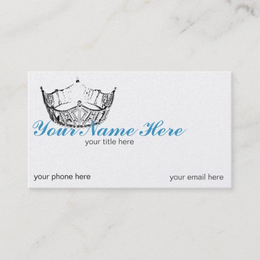 Pageant Crown Litho passt Visitenkarten an Terminkarte (Vorderseite)