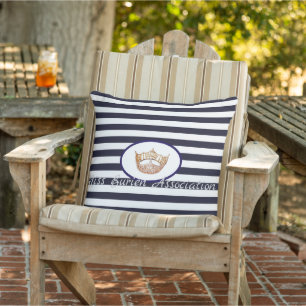 Pageant Crown Stripes Outdoor Throw Kissen