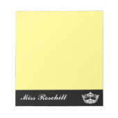 Pageant Crown & Title Notepad Notizblock (Vorderseite)