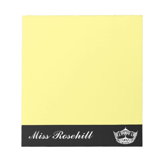 Pageant Crown & Title Notepad Notizblock (Vorderseite)
