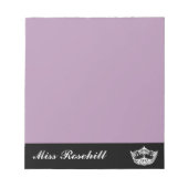 Pageant Crown & Title Notepad Notizblock (Vorderseite)