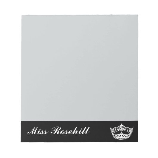 Pageant Crown & Title Notepad Notizblock (Vorderseite)