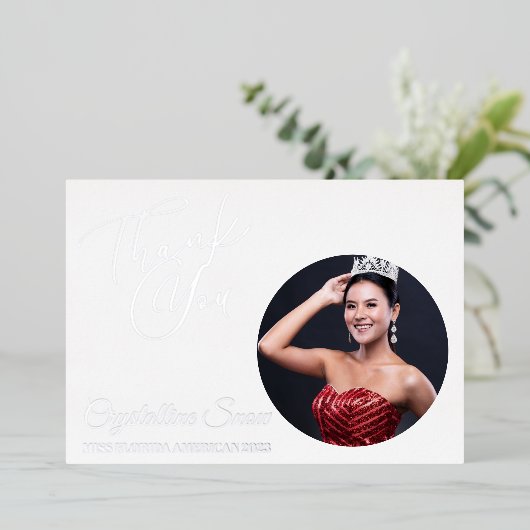 Pageant Essentials Foil Danke Karte (Stehend vorne)