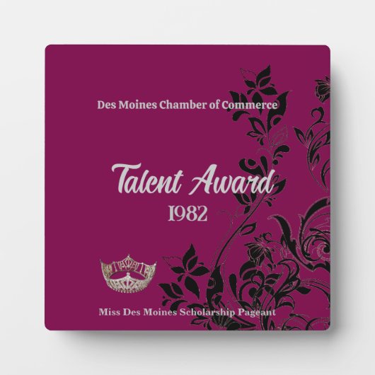 Pageant Floral Silver Crown Acrylic Award Fotoplatte (Vorderseite)