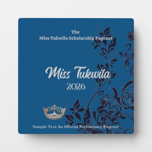 Pageant Floral Silver Crown Acrylic Award Plaque Fotoplatte (Vorderseite)