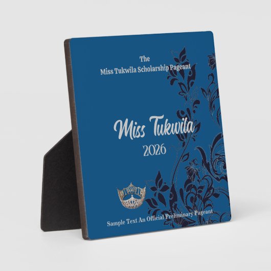 Pageant Floral Silver Crown Acrylic Award Plaque Fotoplatte (Vorderseite)