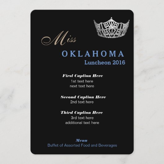 Pageant Luncheon Programmkarte Menükarte (Vorderseite)