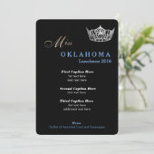 Pageant Luncheon Programmkarte Menükarte (Stehend Vorderseite)