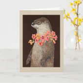 Pageant Otter Grußkarte Karte (Gelbe Blume)