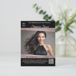 Pageant Promo Autogrammkarte | QR Code Postkarte