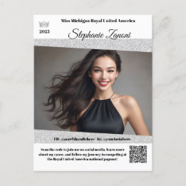 Pageant Promo Autogrammkarte | QR-Code Postkarte
