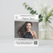 Pageant Promo Autogrammkarte | QR-Code Postkarte (Stehend Vorderseite)