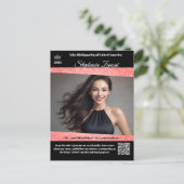 Pageant Promo Autogrammkarte | QR-Code Postkarte (Stehend Vorderseite)