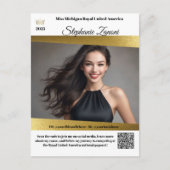 Pageant Promo Autograph Card Gold Shine | QR-Code Postkarte (Vorderseite)