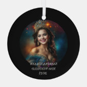 Pageant Queen Glass Christmas Ornament (Rückseite)