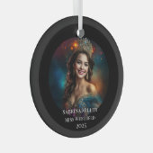 Pageant Queen Glass Christmas Ornament (Vorderseite Rechts)