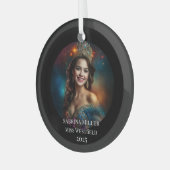 Pageant Queen Glass Christmas Ornament (Vorderseite links)