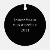 Pageant Queen Metal Christmas Ornament (Rückseite)