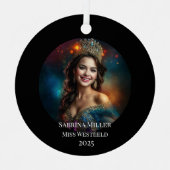 Pageant Queen Metal Christmas Ornament (Vorderseite)