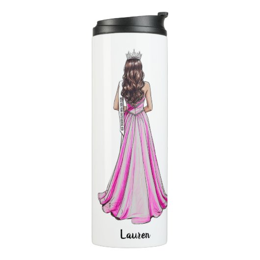 Pageant Queen Portrait Custom Thermal Tumbler Thermosbecher (Nach links gedreht)