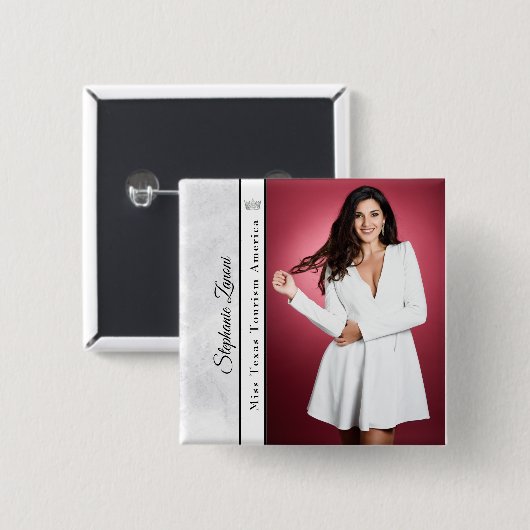 Pageant Sash Button-Button | Marmoreis Button (Vorne & Hinten)