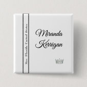 Pageant Sash Button-Button | Weißer Hintergrund Button (Vorderseite)
