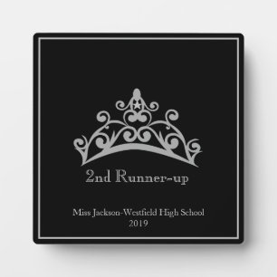 Pageant Silver Tiara Crown 2. Runner-up Plaque Fotoplatte