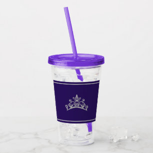Pageant Silver Tiara Crown Acrylic Tumblers Acryltrinkbecher